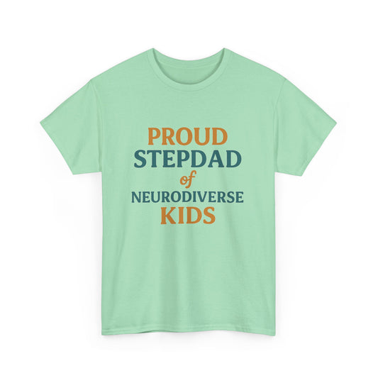 Proud Stepdad of Neurodiverse Kids - Heavy Cotton Tee - Unisex