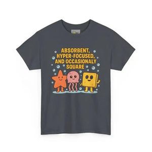 Absorbent Hyper-Focused & Occasionally Square - Heavy Cotton Tee - Unisex - Tweed / S - T-Shirt