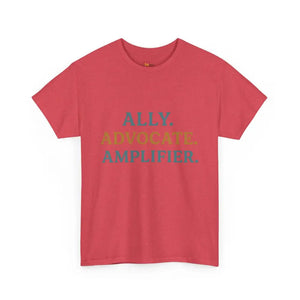 Ally. Advocate. Amplifier. - Heavy Cotton Tee - Unisex - Heather Red / S - T-Shirt