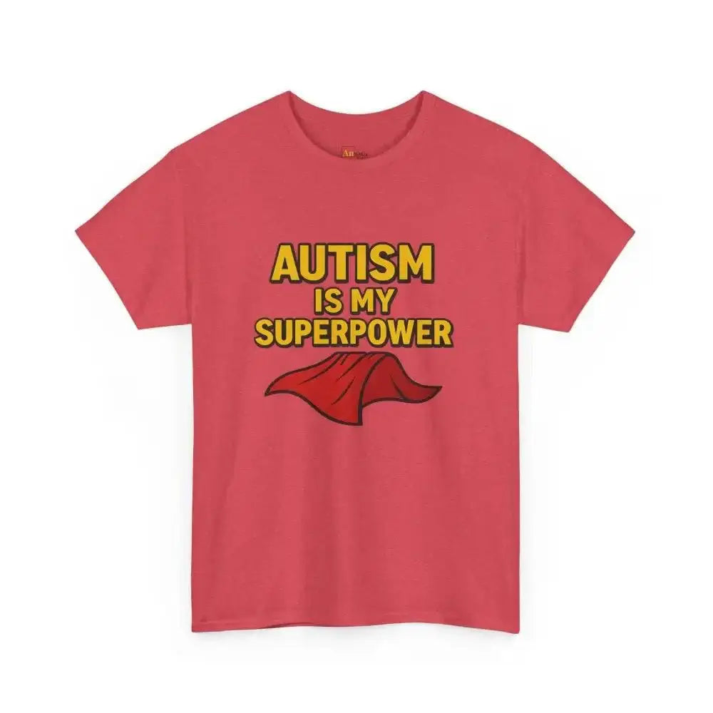 Autism is My Superpower - Heavy Cotton Tee - Unisex - Heather Red / S - T-Shirt