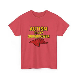Autism is My Superpower - Heavy Cotton Tee - Unisex - Heather Red / S - T-Shirt