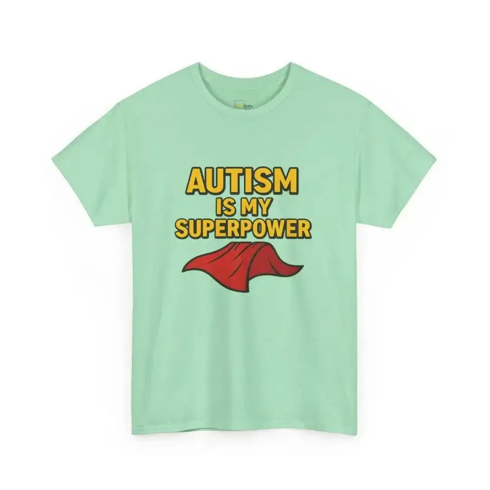 Autism is My Superpower - Heavy Cotton Tee - Unisex - Mint Green / S - T-Shirt
