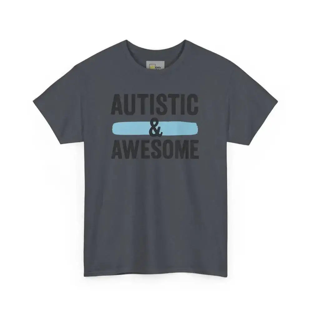 Autistic & Awesome - Heavy Cotton Tee - Unisex - Tweed / S - T-Shirt