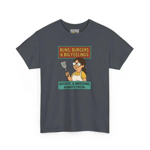 Buns Burgers & Big Feelings | Autism Acceptance - Heavy Cotton Tee - Unisex - Tweed / S - T-Shirt