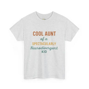 Cool Aunt of Neurodivergent Kid - Heavy Cotton Tee - Unisex - Ash / S - T-Shirt
