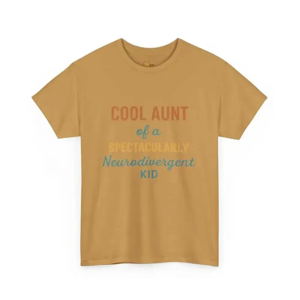Cool Aunt of Neurodivergent Kid - Heavy Cotton Tee - Unisex - Old Gold / S - T-Shirt