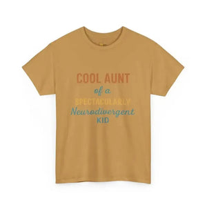 Cool Aunt of Neurodivergent Kid - Heavy Cotton Tee - Unisex - Old Gold / S - T-Shirt