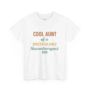 Cool Aunt of Neurodivergent Kid - Heavy Cotton Tee - Unisex - White / S - T-Shirt