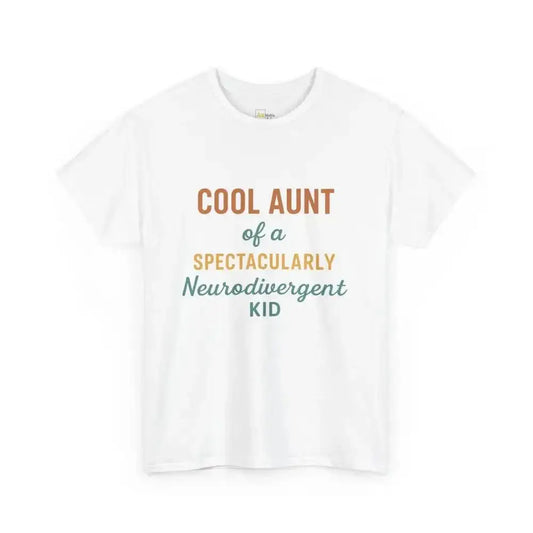 Cool Aunt of Neurodivergent Kid - Heavy Cotton Tee - Unisex - White / S - T-Shirt