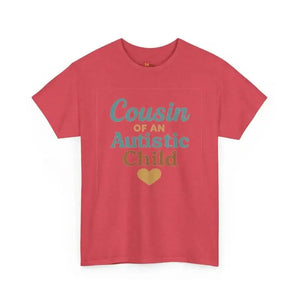 Cousin of an Autistic Child - Heavy Cotton Tee - Unisex - Heather Red / S - T-Shirt