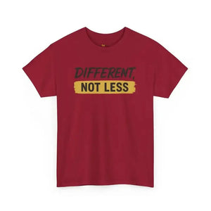 Different Not Less - Heavy Cotton Tee - Unisex - Cardinal Red / S - T-Shirt