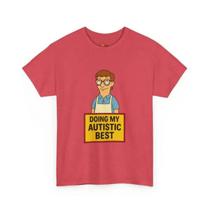 Doing My Autistic Best - Heavy Cotton Tee - Unisex - Heather Red / S - T-Shirt