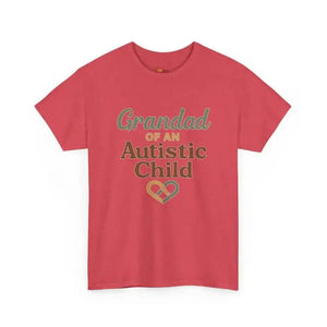 Grandpa of an Autistic Child - Heavy Cotton Tee - Unisex - Heather Red / S - T-Shirt