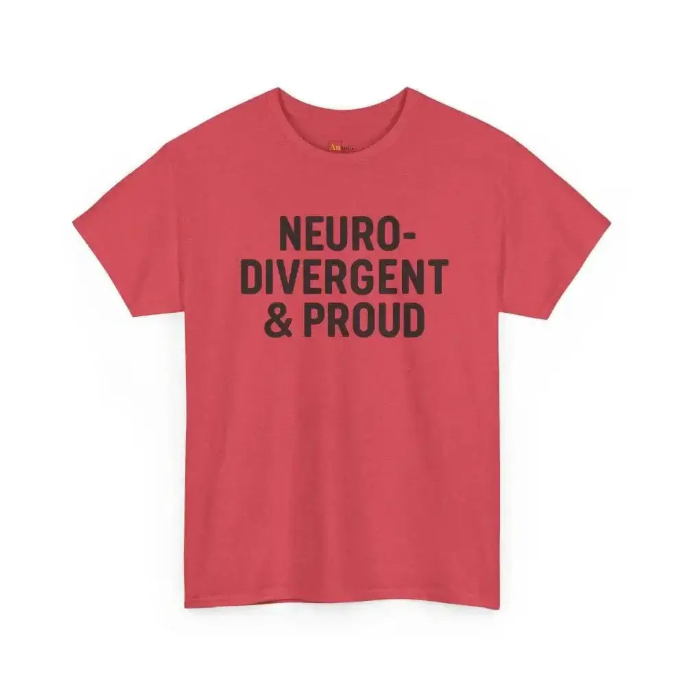 Neurodivergent & Proud - Heavy Cotton Tee - Unisex - Heather Red / S - T-Shirt