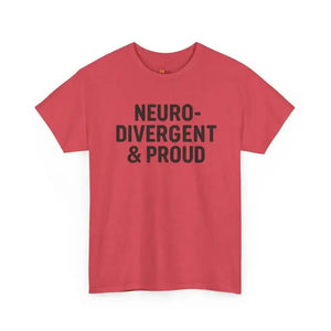 Neurodivergent & Proud - Heavy Cotton Tee - Unisex - Heather Red / S - T-Shirt