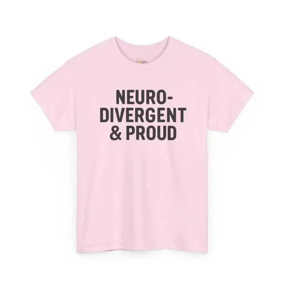 Neurodivergent & Proud - Heavy Cotton Tee - Unisex - Light Pink / S - T-Shirt