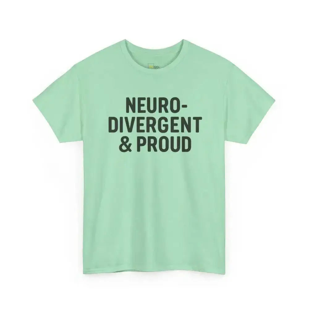 Neurodivergent & Proud - Heavy Cotton Tee - Unisex - Mint Green / S - T-Shirt