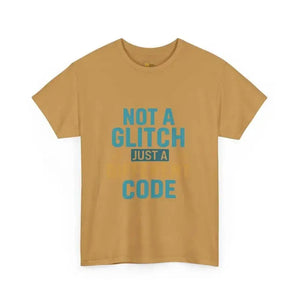 Not A Glitch Just Different Code - Heavy Cotton Tee - Unisex - Old Gold / S - T-Shirt