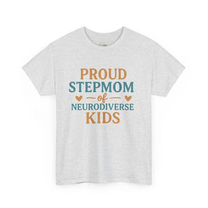 Proud Stepmom of Neurodiverse Kids - Heavy Cotton Tee - Unisex - Ash / S - T-Shirt