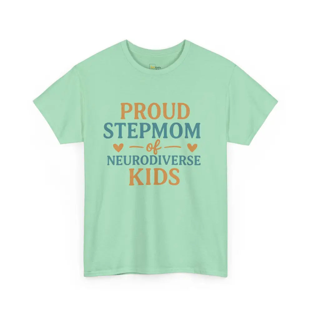 Proud Stepmom of Neurodiverse Kids - Heavy Cotton Tee - Unisex - Mint Green / S - T-Shirt