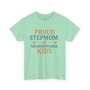 Proud Stepmom of Neurodiverse Kids - Heavy Cotton Tee - Unisex - Mint Green / S - T-Shirt
