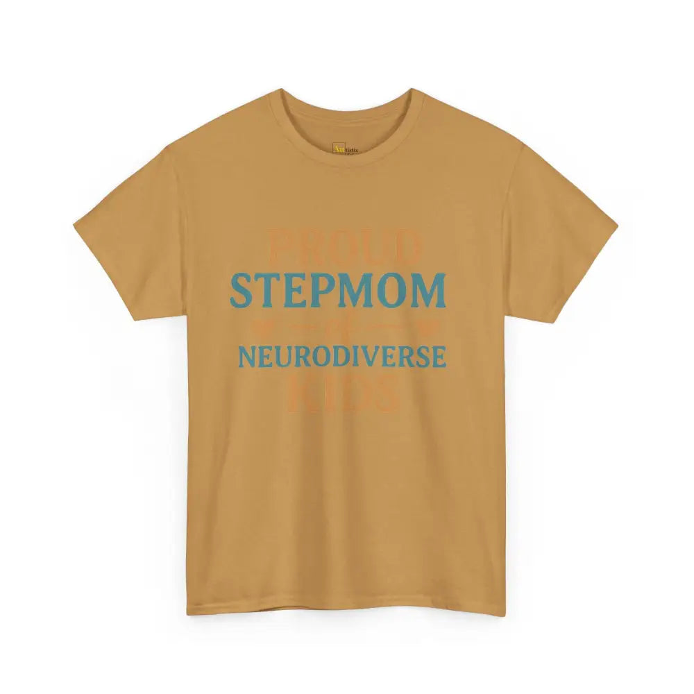 Proud Stepmom of Neurodiverse Kids - Heavy Cotton Tee - Unisex - Old Gold / S - T-Shirt