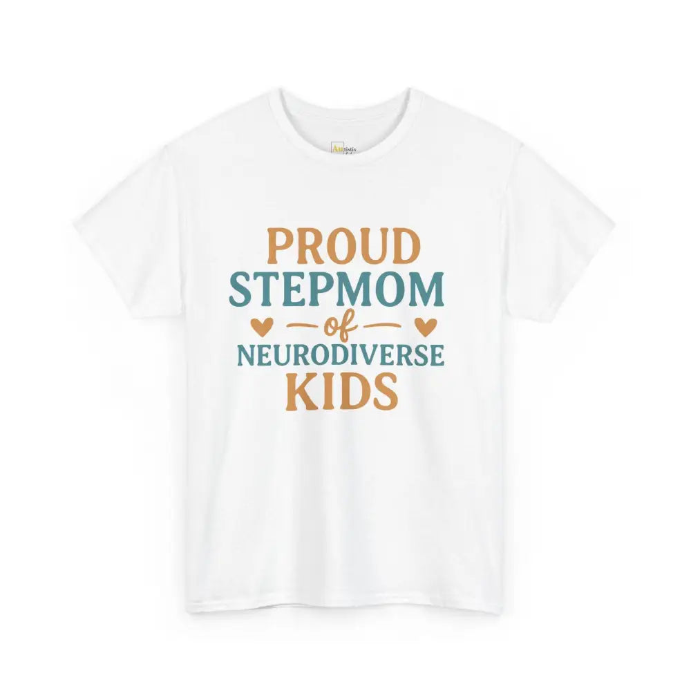 Proud Stepmom of Neurodiverse Kids - Heavy Cotton Tee - Unisex - White / S - T-Shirt