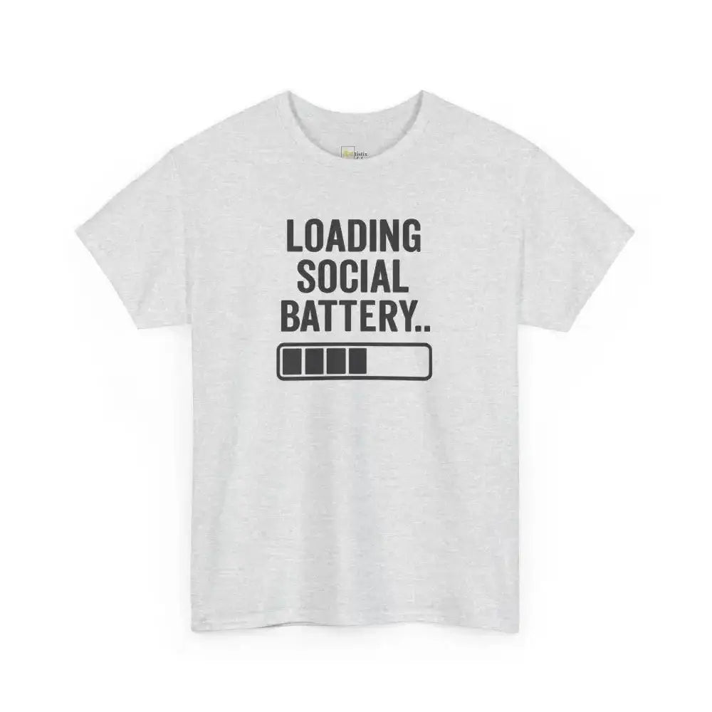 Social Battery - Heavy Cotton Tee - Unisex - Ash / S - T-Shirt