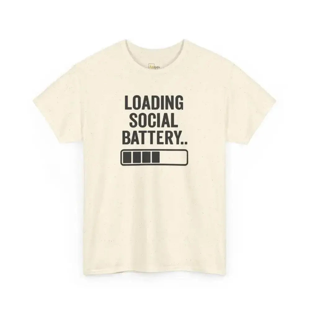Social Battery - Heavy Cotton Tee - Unisex - Natural / S - T-Shirt