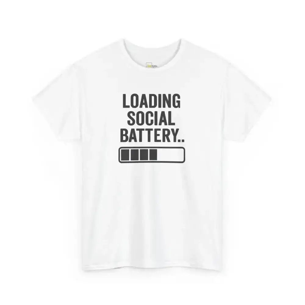 Social Battery - Heavy Cotton Tee - Unisex - White / S - T-Shirt