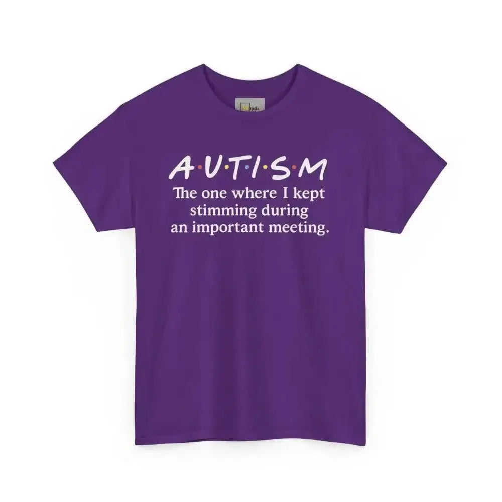 Stimming During Important Meeting - Heavy Cotton Tee - Unisex - Purple / S - T-Shirt