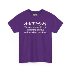Stimming During Important Meeting - Heavy Cotton Tee - Unisex - Purple / S - T-Shirt