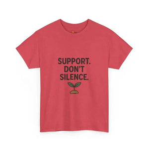 Support. Don’t Silence - Heavy Cotton Tee - Unisex - Heather Red / S - T-Shirt